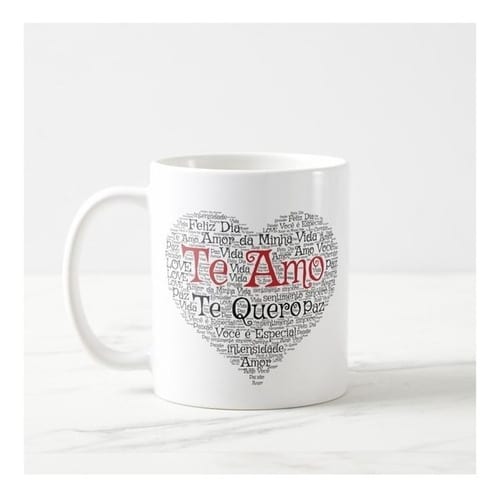 Caneca Personalizada Casal Coração e Declaração de Amor