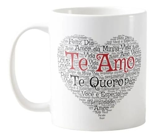 Caneca Personalizada Casal Coração e Declaração de Amor - Outros (Casal)