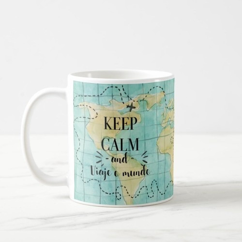Caneca Personalizada de Turismo Keep Calm And Viaje o Mundo