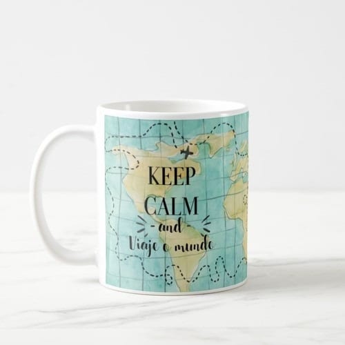 Caneca Personalizada de Turismo Keep Calm And Viaje o Mundo