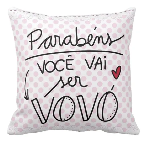 Conjunto 2 Almofadas Presente Parabéns vai ser Vovó Vovô