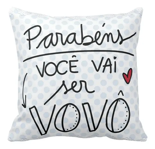 Conjunto 2 Almofadas Presente Parabéns vai ser Vovó Vovô