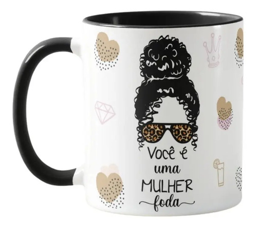 Caneca Mulher Cacheada Presente Personalizado Com Frase - Outros (Mulher Cacheada)
