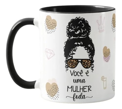 Caneca Mulher Cacheada Presente Personalizado Com Frase - Outros (Mulher Cacheada)