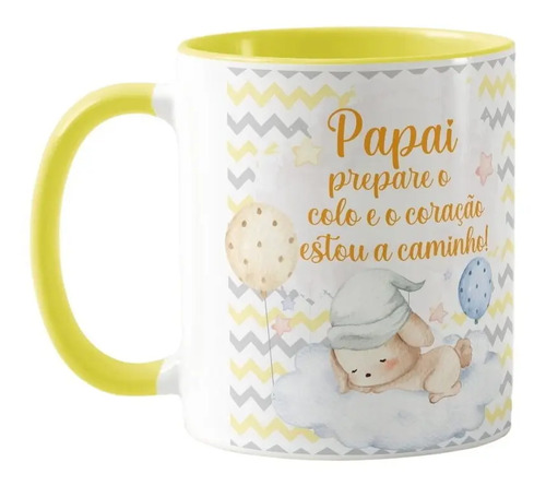 Caneca Presente Criativo Anunciar Gravidez Família - Papai - Anúncio de Gravidez (Pai)