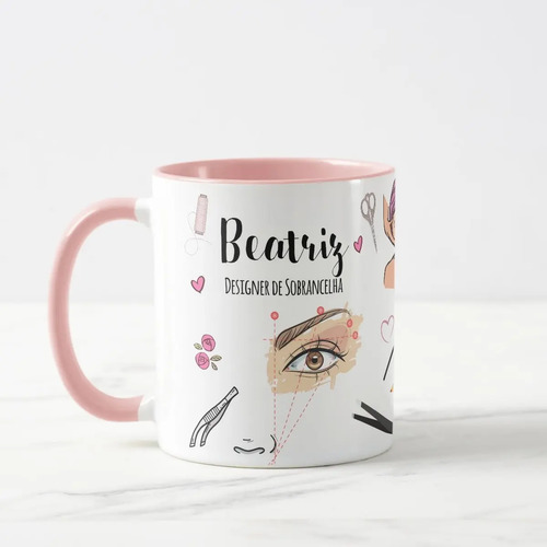 Caneca Personalizada Presente Designer de Sobrancelhas