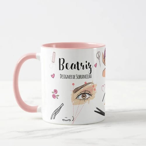 Caneca Personalizada Presente Designer de Sobrancelhas