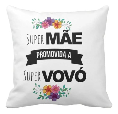 Almofada Presente Revelação Gravidez Para Super Vovó - Anúncio de Gravidez (Avó)