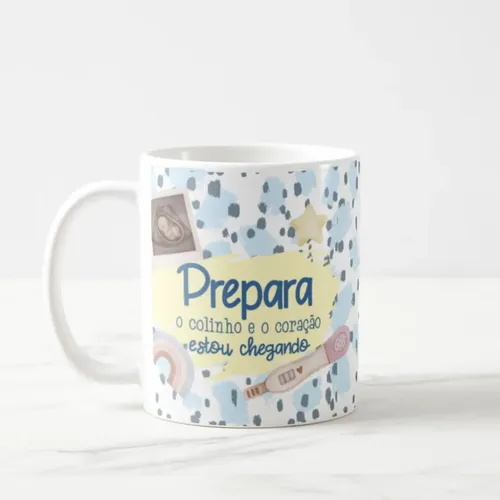 Kit 2 Canecas Personalizadas Presente Revelação de Gravidez
