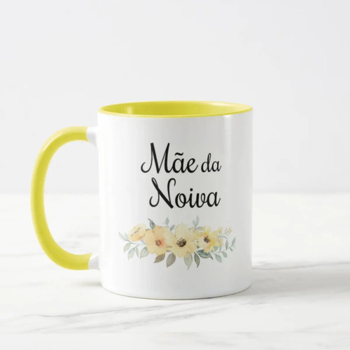 Caneca Presente De Casamento Floral Para Mãe Da Noiva