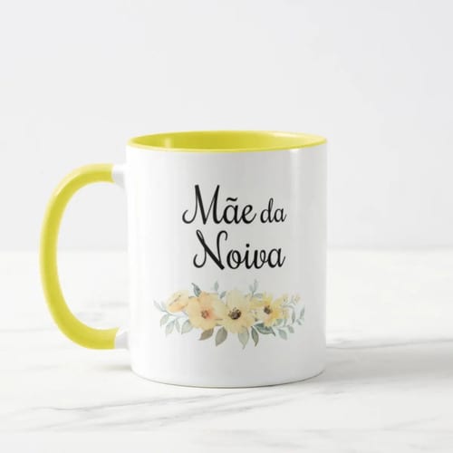 Caneca Presente De Casamento Floral Para Mãe Da Noiva