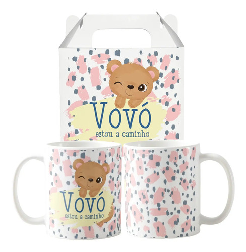 Caneca Presente Criativo Para Revelar Gravidez Vovó Avó - Anúncio de Gravidez (Avós)