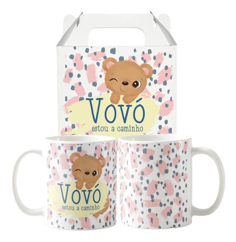 Caneca Presente Criativo Para Revelar Gravidez Vovó Avó - Anúncio de Gravidez (Avó)