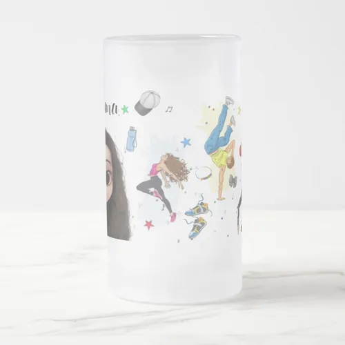 Caneca Vidro Jateado Personalizado p/ Professor Street Dance
