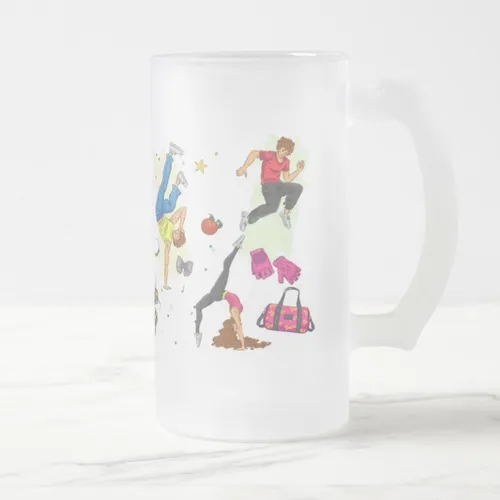 Caneca Vidro Jateado Personalizado p/ Professor Street Dance