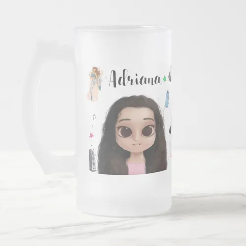 Caneca Vidro Jateado Personalizado p/ Professor Street Dance