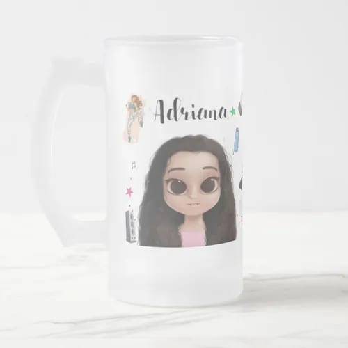 Caneca Vidro Jateado Personalizado p/ Professor Street Dance