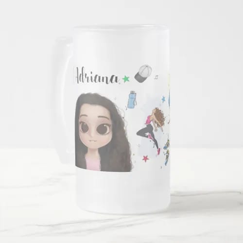 Caneca Vidro Jateado Personalizado p/ Professor Street Dance