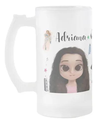 Caneca Vidro Jateado Personalizado p/ Professor Street Dance - Hobbies (chopp Street Dance com nome e avatar)