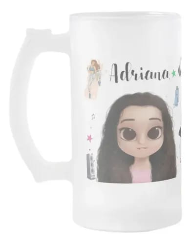 Caneca Vidro Jateado Personalizado p/ Professor Street Dance - Hobbies (chopp Street Dance com nome e avatar)