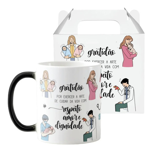 Caneca Mágica Presente Criativo para Dia do Médico Pediatra