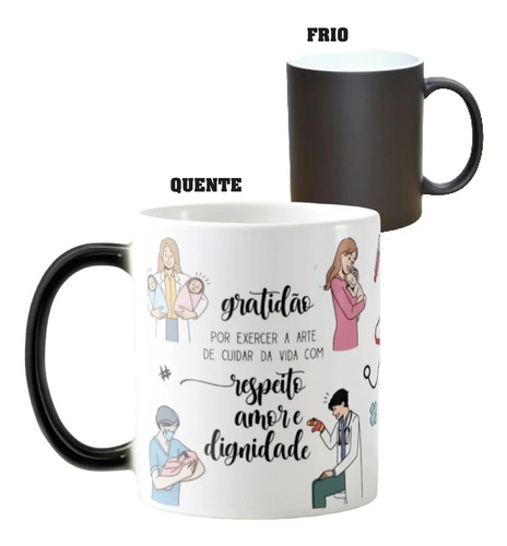 Caneca Mágica Presente Criativo para Dia do Médico Pediatra - Profissões (Médico(a))