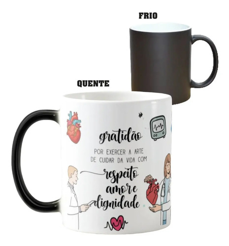 Caneca Mágica Presente Criativo Cardiologia Cardiologista - Profissões (Médico(a))