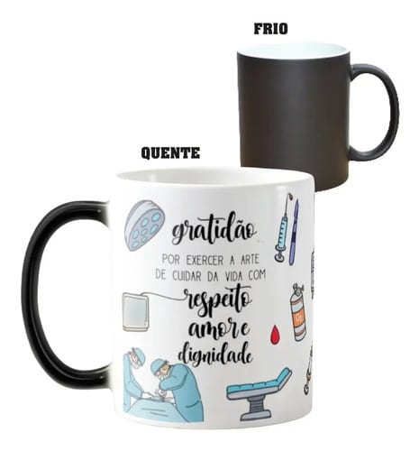 Caneca Mágica Presente Criativo Medicina Médico Cirurgião - Profissões (Médico(a))