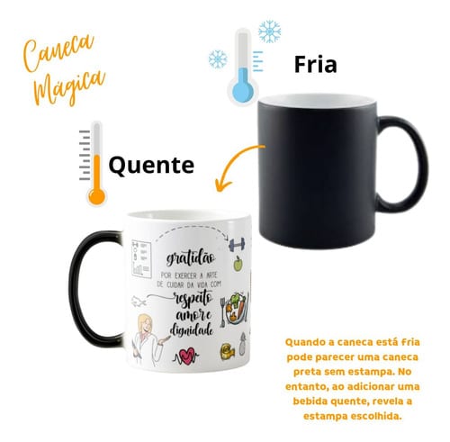 Caneca Mágica Presente Criativo Personalizado Nutrição