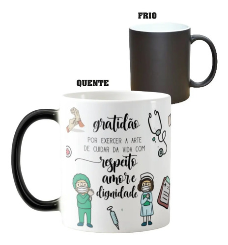 Caneca Mágica Presente Criativo Personalizado Enfermagem