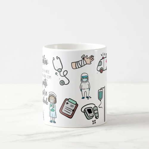 Caneca Mágica Presente Criativo Personalizado Enfermagem