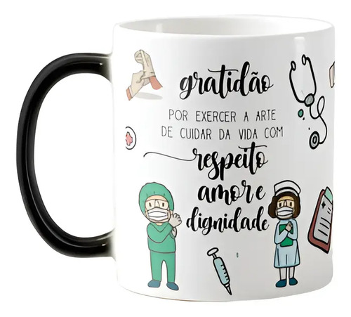 Caneca Mágica Presente Criativo Personalizado Enfermagem - Profissões (Enfermeiro(a))