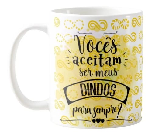 Caneca Lembrança Convite Batizado Batismo Dindos para Sempre - Batizado (Batizando(a))