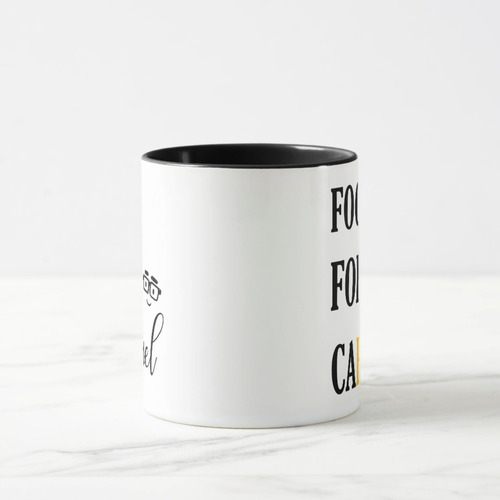 Caneca Masculina Foco Força e Café Personalizada com Nome
