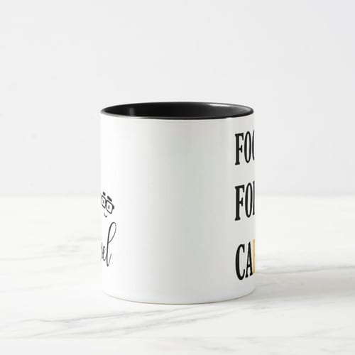 Caneca Masculina Foco Força e Café Personalizada com Nome