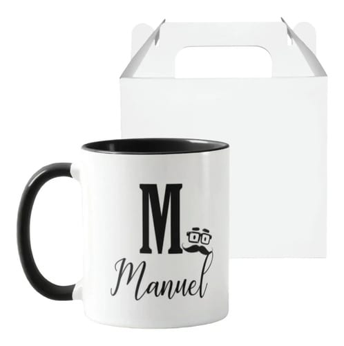 Caneca Masculina Foco Força e Café Personalizada com Nome - Outros (foco força café com nome e inicial)