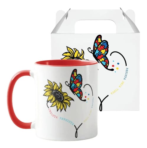 Caneca Presente Dia Mundial de Conscientização do Autismo - Família (Conscientização do Autismo)