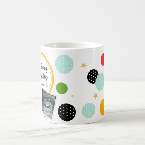 Caneca Mágica Criativa Estamos Gravidos Agora Somos Três
