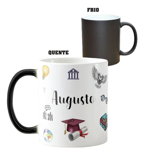 Caneca Mágica Presente Especial com Nome Professor Filosofia - Dia dos Professores (Professor(a))