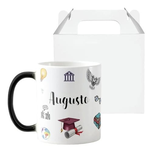 Caneca Mágica Presente Especial com Nome Professor Filosofia