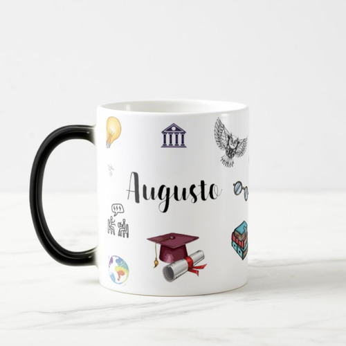 Caneca Mágica Presente Especial com Nome Professor Filosofia
