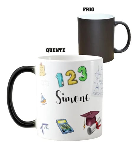 Caneca Mágica Especial com Nome para Professor de Matemática - Dia dos Professores (Matemática)
