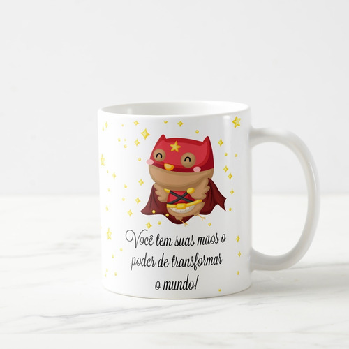 Caneca Personalizada Professora Coruja Dia dos Professores