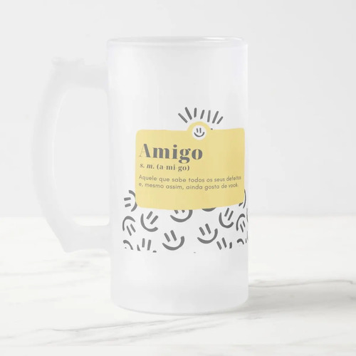 Copo de Cerveja Chopp Presente Criativo com Frase para Amigo