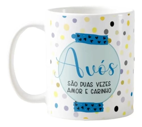 Caneca Presente Criativo Avós Duas Vezes Amor E Carinho - Família (Avó e Avô)