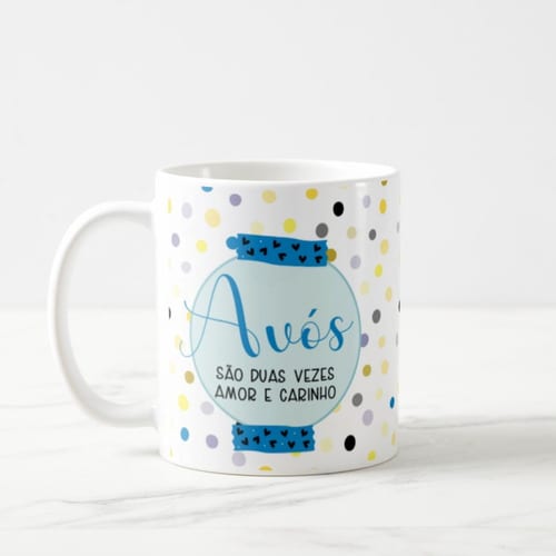 Caneca Presente Criativo Avós Duas Vezes Amor E Carinho