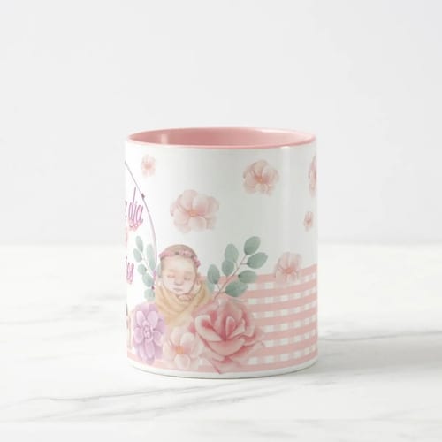 Caneca Personalizada Floral de Presente para o Dia das Mães
