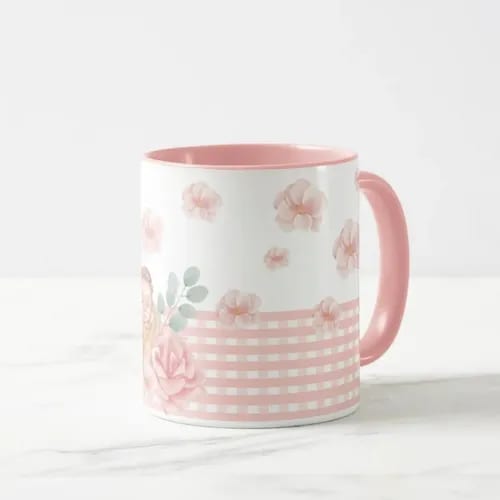 Caneca Personalizada Floral de Presente para o Dia das Mães