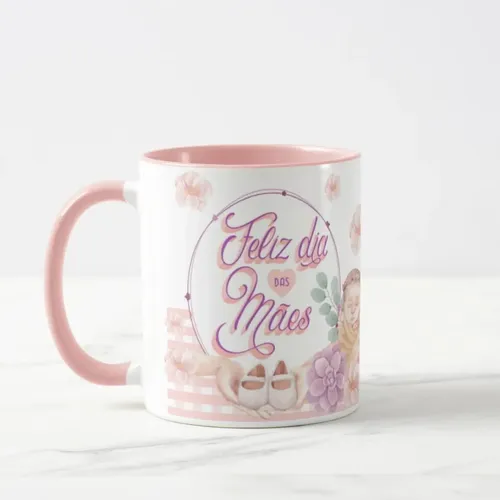 Caneca Personalizada Floral de Presente para o Dia das Mães