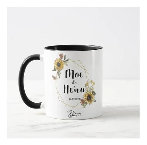 Caneca Girassol Presente Casamento Lembrança Mãe da Noiva - Casamento (Convidados)
